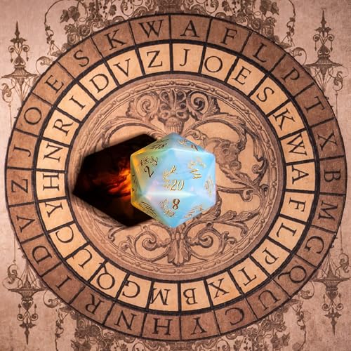 UDIXI Opal Stone DND Dice Dragonfly Gemstone Dice Set D&D for Tabletop Game | Natural Stone, Premium Gift Box, DM Gift, for Dungeons and Dragons Role Playing Games - color: Opal- Dragonfly