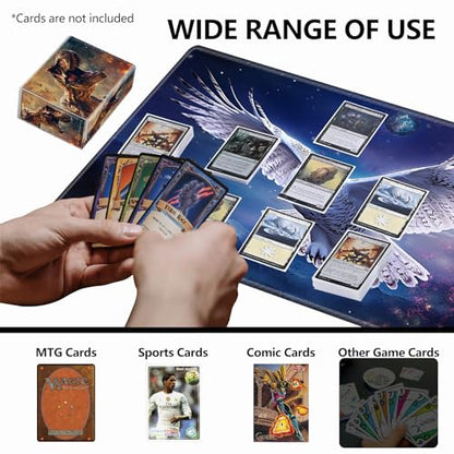 Strong Magnet Card Case Deck Box MTG Card Box Playing Card Box Magic Deck Box TCG Up to 200 Cards Creative Pattern Trading Card Storage Box for Collectible Card Games, A Mad Tyrannosaurus Rex dinosaur - color: A Mad Tyrannosaurus Rex dinosaur