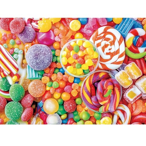 500 Piece Jigsaw Puzzle for Adults-Candy Puzzles, Colorful Candy Adult Puzzle 500 Pieces, Challenging Puzzle for Adults 500 Pieces, House Party Games, Best Gift for Mom, Dad, Family and Friends - style: Candy
