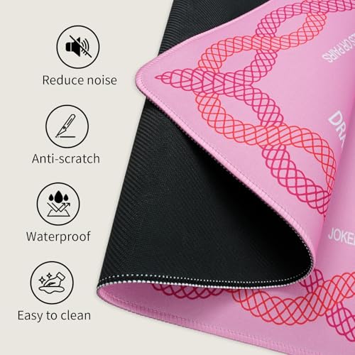 Pink Mahjong Mat (33"x33"),Neoprene Mahjong Mat with Soft Surface for Poker, Cards,Dominoes,Tile Games,Easy to Carry Outdoor with Storage Bag - style: Pink Floral