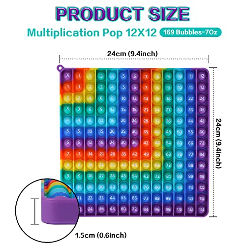Multiplication Game Table Digital Multiplication Board Game, Addition and Multiplication in One, Rainbow Dimple Fingertip Toy, Create Stress-Relieving Math Manipulation (1 Piece)