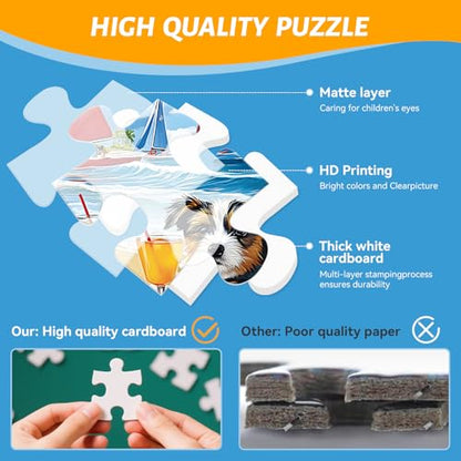 300 Piece Jigsaw Puzzle for Adults, Kids, and Seniors – Cute Dogs Puzzle, Large Pieces, Eco-Friendly Recycled Cardboard, Perfect Family Activity and Gift Idea (20.5 x 15 in)
