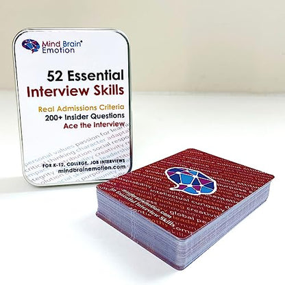 Mind Brain Emotion 52 Essential Interview Skills: Prep for Private School, College, Job Entrance Interviews| 200+ Insider Questions, 101 Real Admissions Essay Prompts, Expert Guide Videos - style: Interview Skills