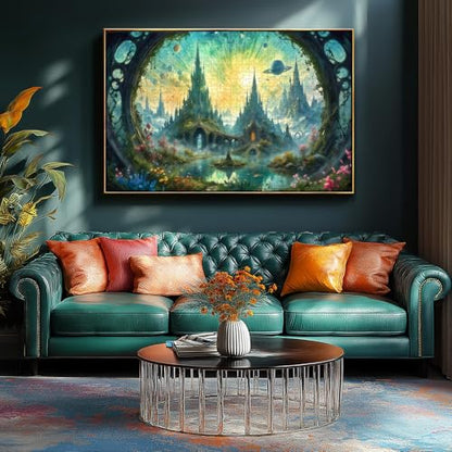Science Fiction Landscape Jigsaw Puzzle for Adults - Fantasy 1000 Piece with Letters on Back - Challenging Family Game Gift - Finished Size 26.75 x 19.75 - color: Science Fiction