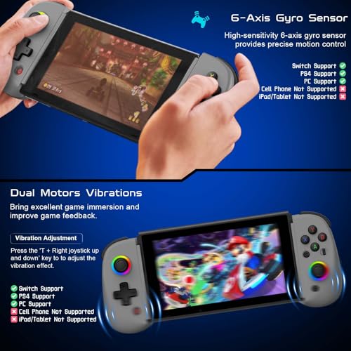 Joso Mobile Gaming Controller for iPhone/iPad/Tablet, Android Wireless Controller with Hall Effects Joysticks, Support PC/Switch, Play Cloud Games/PS Remote Play/COD/Genshin Impact & More - Grey - color: Grey