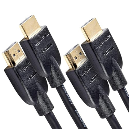 Amazon Basics HDMI Cable, 2-Pack, 10ft, High-Speed 4K@60Hz HDMI 2.0 Cord for Blu-ray, 18Gbps, 2160p, 48 bit, Ethernet, Compatible with TV/PS5/Xbox/Roku, Black - size: 10 Feet, style: 2-Pack