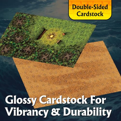 Arcknight The Wild Outdoors Roleplaying Battlemaps; 16 Modular RPG Maps in 8 Double-Sided Pages, 1" Square Grid, Modular & Versatile Design for Tabletop Gaming - for Dungeons & Dragons, Pathfinder - style: Wild Outdoors