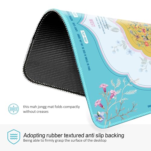 KUNTE Mahjong Mat, Turquoise, 32"x32" | Non-Slip, Quiet, Waterproof, Foldable, For American Mahjong - color: Turquoise