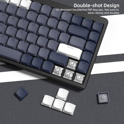 Womier Low Profile Keycaps - PBT Shine Through Keycaps | Mechanical Keyboard Caps, Custom Key caps Full Size for 60 65 75 100 Percent Cherry MX Switches Mechanical Keyboard, Gray - color: Dark Grey