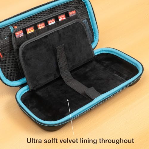 ButterFox Switch 2 Carrying Case for Nintendo Switch 2 Console, Fits Slim Protective Grip Case and 65W Power Bank, With 22 Game Holder and Built-in Stand (Blue/Black, Medium) - color: Blue/Black, size: 7.9 inch Switch 2 M