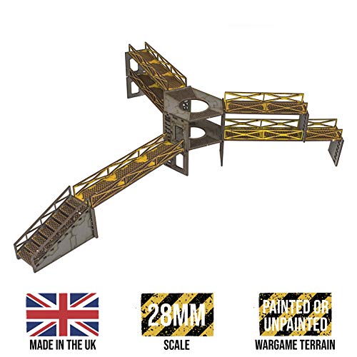 War World Gaming Industry of War Battlefield Kit 7 – Unpainted – 28mm Wargaming Terrain Model Diorama Scenery Sci-Fi Battle Tabletop Warfare Destroyed Wargame RPG - size: Unpainted
