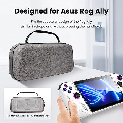 sarlar Rog Ally Carrying Case Compitable with ASUS ROG Ally Gaming Handheld and Accessories, Large Space Hard Shell Case Fit AC Adapter and Power Bank for Travel and Storage