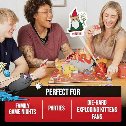 Exploding Kittens The Board Game 2-6, Age 7+ Flippable Game Board | One of the bestselling card games of all time is now a board game! Flip the pop-up board, strategize, sabotage, and surprise.