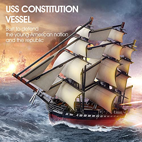 CubicFun 3D Ship Puzzles for USS Constitution Sailing Boat Models for Adults and Teens Toys, 193 Pieces - style: USS Constitution | 1:188