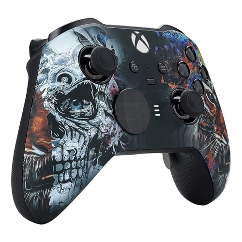 Custom Controllerzz Elite Series 2 Controller Compatible With Xbox One, Xbox Series S and Xbox Series X (Tiger Skull) - color: Tiger Skull