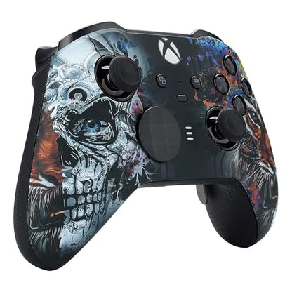 Custom Controllerzz Elite Series 2 Controller Compatible With Xbox One, Xbox Series S and Xbox Series X (Tiger Skull) - color: Tiger Skull