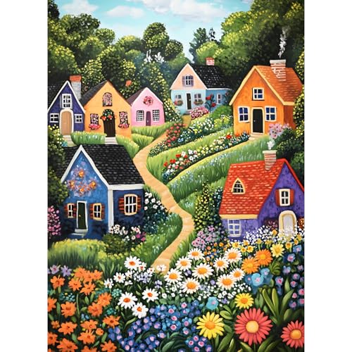 300 Piece Puzzles for Adults, Idyllic Village Jigsaw Puzzles, Blooming Garden 300 Piece Puzzle, Perfect for Family Time, Home Wall Decor, Great Gift for Adults, Kids, Seniors, 20.5 x 15 in | 300 piece puzzle, Perfect for Family Time, Home Wall Decor, Grea