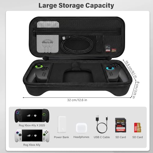 CheerBall Carrying Case Compatible with ASUS ROG Xbox Ally /Xbox Ally X 2025, EVA Hard Shell Protective Travel Bag, Shockproof Storage for Console & Accessories