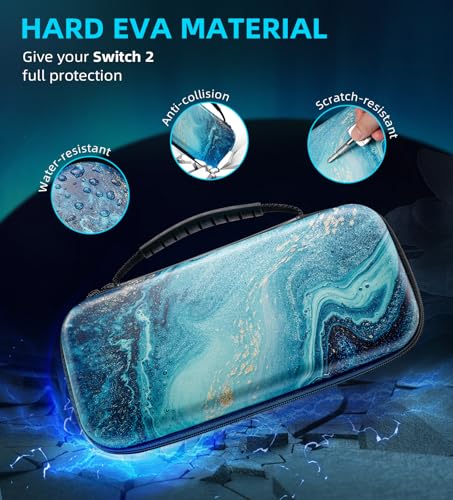 TiMOVO Carrying Case Compatible with Nintendo Switch 2, Gilding Texture | Travel Carry Case, 10 Game Cartridges & Pocket, Protective Portable Hard Shell Pouch, For Console & Accessories - color: Gilding Texture