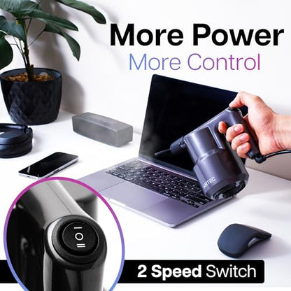 AirTec Ultra Electric Air Duster Blower for PC, Laptop, Console, Electronics and Home Cleaning, Environmental Alternative to Spray air can Duster Keyboard Cleaner (Type 6)