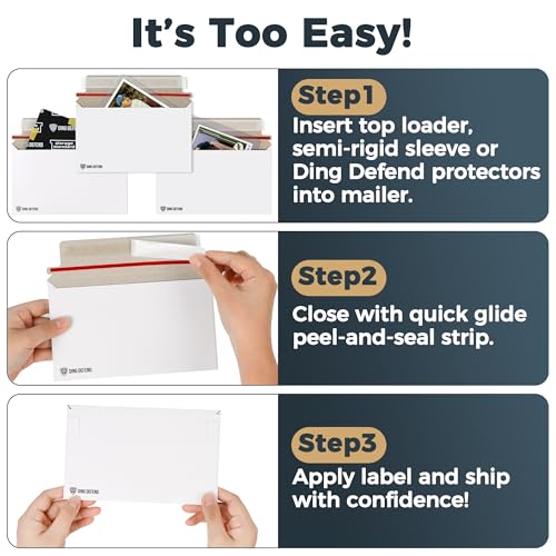 510-Pack Card Shipping Envelopes - 7 x 4.35 Inches Trading Cards Self-Adhesive Mailers, Perfect Fit for Semi-Rigid Sleeves, Toploaders & Ding Defend Protectors - Hobby Mailing Supplies - color: White - 510 Pack