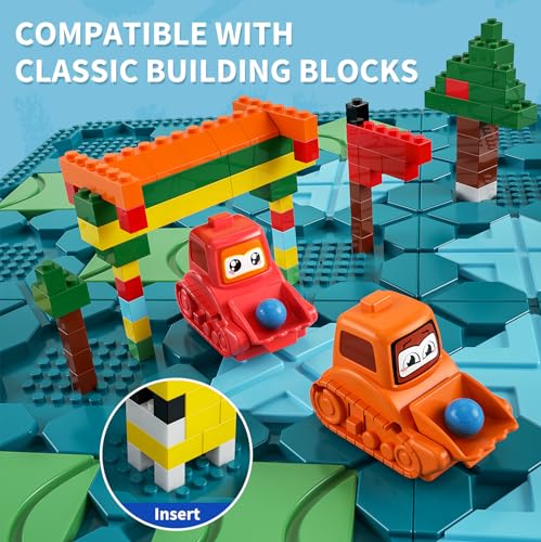 Kids Toys STEM Board Games - Large Size Logical Road Builder Educational Brain Teasers Puzzles Toys, Preschool Learning Montessori Big Board Maze Birthday Gifts Kids Boys Girls Age 4-8 Year Old - color: Turquoise