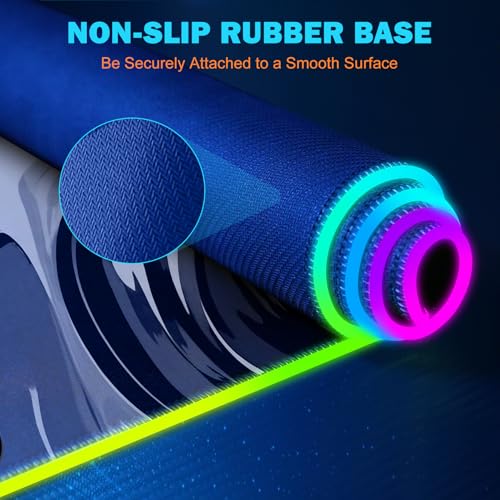 TARKARI Magnetic Wireless Charging RGB Mouse Pad, Large Gaming Desk Mat Waterproof, 31.5"x11.8" Black Mousepad, Ultra-Smooth Surface, Non-Slip Rubber Base, Desk Pad for Keyboard Laptop - color: Ink-Splash Pattern