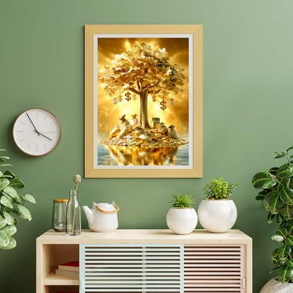 Puzzles for Adults 500 Pieces, Fortune Tree Jigsaw Puzzles - Golden Money Tree, Impossible Money Puzzle for Seniors Families,20.47x14.96 inches, 1:1 Poster, Letter on The Back - style: Golden Money Tree