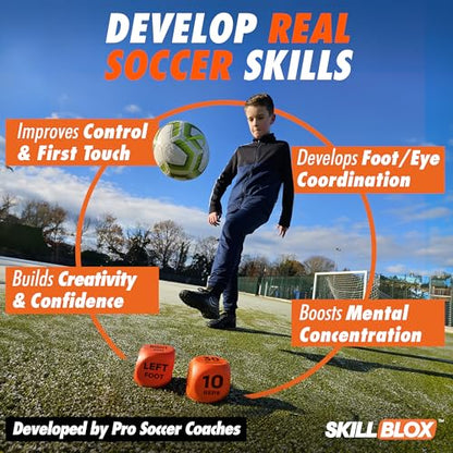 Kick Up Soccer Training Dice Game 2 Pack | Soccer Gifts for Boys | Kick Up & Shooting Training Dice | Fun Soccer Skill Games for Kids | Screen Free Sports Toys & Soccer Gifts - size: Kick Up Dice