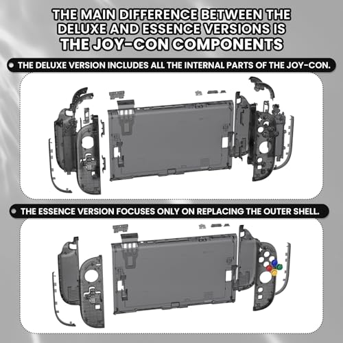 eXtremeRate DIY Replacement Shell Buttons (D-Pad Ver) for Nintendo Switch 2, Full Set Rear Back Plate Controller Housing Buttons for Switch 2 Console & Joycon 2 - Deluxe Version - Clear Slate Black - color: Clear Slate Black