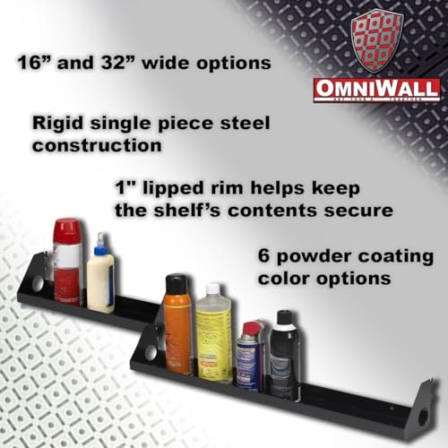 4"x16" Impact Shelf for Wall Storage On The Metal Pegboard System - color: Red