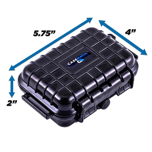 CASEMATIX 5.75" Waterproof Small Hard Case with Customizable Foam for Portable Electronics, Tools and Accessories - Hard Shell Small Plastic Case with Pre-Diced Travel Case Foam Interior - size: 5.75"