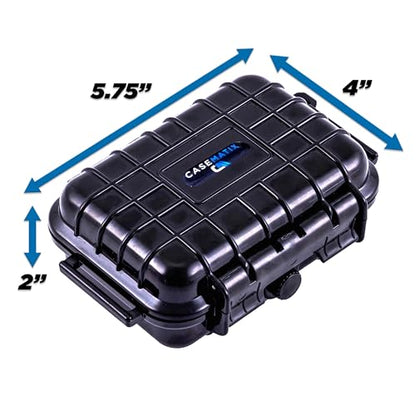 CASEMATIX 5.75" Waterproof Small Hard Case with Customizable Foam for Portable Electronics, Tools and Accessories - Hard Shell Small Plastic Case with Pre-Diced Travel Case Foam Interior - size: 5.75"