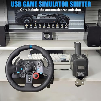 RYLNOK 3-in-1 Handbrake&Automatic&Manual Transmission Gear Shift for PC USB for ETS 2 European/American Truck SIM Racing ATS CTS Fit for Logitech G923 G29 G27 G25 and T-GT II T300 T500