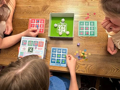 Semper Smart Games PlaySmart Dice Math-Tac-Toe Math Game: Get Sharp on Mental Math with a Fun New Twist on a Timeless Classic! Multiple Skill-leveled Math Bingo Made Fun for 8 and up!