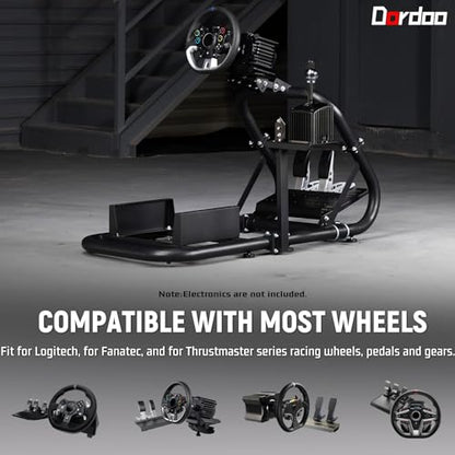 Dardoo Racing Simulator Cockpit Frame Fit for Logitech G27 G920 G923 G29, for Thrustmaster T300 T500, for Fanatec,Adjustable Driving Wheel Stand, Not Included Wheel,Pedal,Handbrake,Shifter & Seat