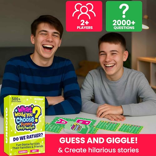 QUOKKA 4-Pack Card Game – 2000+ Hilarious Questions – Funny Family & Party Board Games for Kids, Teens, Adults – Travel, Pop Culture, Daily Life & Situations – What Would You Choose Challenges Ages 8+ - color: 6. Hilarious Situations Set of 4