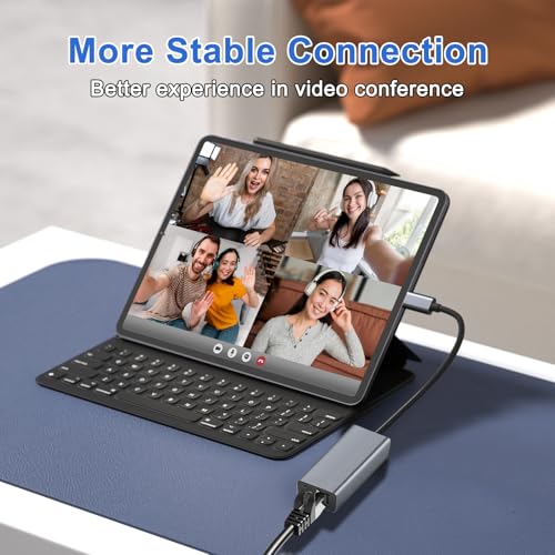 USB C to Ethernet Adapter, Portable 1-Gigabit Network Hub, 10/100/1000 Mbps, USB 3.0 to RJ45 Internet Adapter Compatible with Laptop, MacBook PC with Windows, XP, Mac/Linux (Type C to Gigabit)