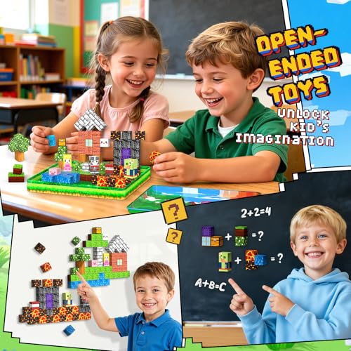 99PCS Magnetic Blocks Travel Toys, Magnet Building Blocks with Portable Metal Box, Mini Construction Travel Magnetic Tiles for Toddlers Boys Age 3-5 4-8 8-12, STEM Sensory Outdoor Travel Toys Gifts