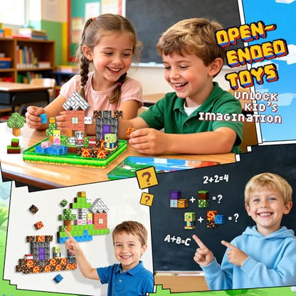 99PCS Magnetic Blocks Travel Toys, Magnet Building Blocks with Portable Metal Box, Mini Construction Travel Magnetic Tiles for Toddlers Boys Age 3-5 4-8 8-12, STEM Sensory Outdoor Travel Toys Gifts