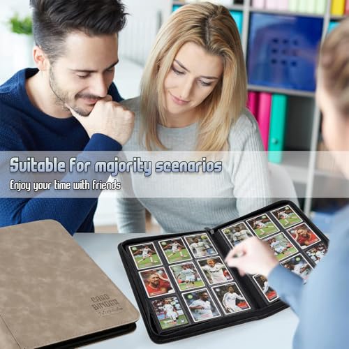 Trading Card Binder, Premium 9 Pocket Double Sided 540 Pocket PU Card Collection Binder, Collectible Trading Card Albums for MTG, TCG, Sport Card, Game Cards (Ecru) - color: Ecru
