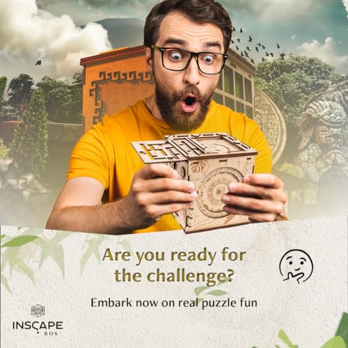 INSCAPE Maya´s Myths - Puzzle Box - Escape Room in A Box - Cluebox - Gift Puzzle Boxes for Adults with Hidden Compartments - Escape Room Puzzles Escape Room Game - Brain Teasers Puzzles for Adults | Wooden Brain Teaser With Hidden Compartments - Step By S