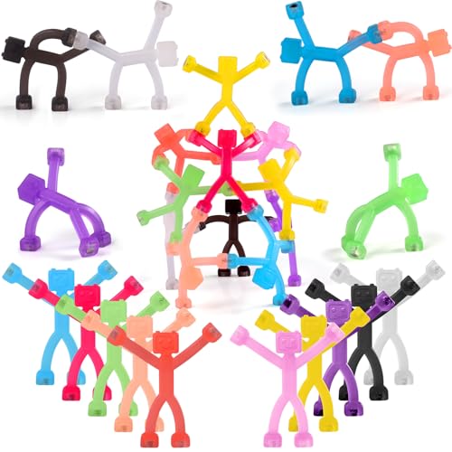 24pcs Magnetic Robote Figures for Kids 3-8 Travel STEM Fidget Toy | Safe ASTM-certified, Quiet Play for Airplane Car Trips Restaurant, Develops Creativity for Classroom Rewards Stocking Stuffer - color: Magnet Robot [Clear], size: 24pcs