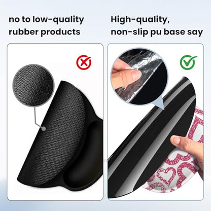 Mouse pad with Wrist Rest,Relieving Pain Memory Foam Computer pad, Ergonomic Desktop Mouse, Silicone Material Mouse pad, with Non-Slip PU Base (Love) - color: Love