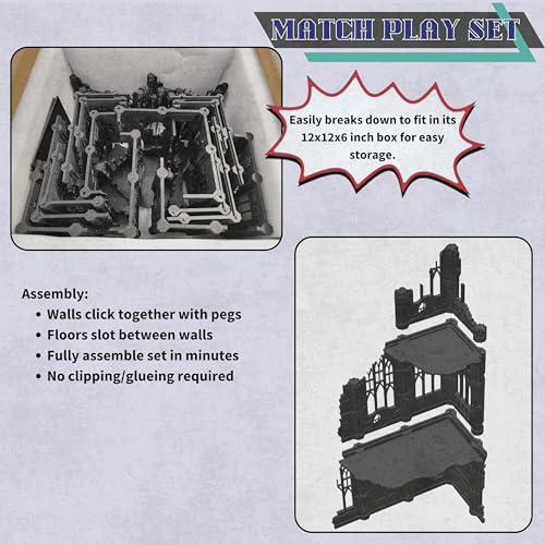 Gothic Sector Terrain Set: 28mm Scale Buildings & Scatter Terrain for 2000-Point Competitive 40k Games (Gothic Sector Competitive Set) - style: Matched Play Set