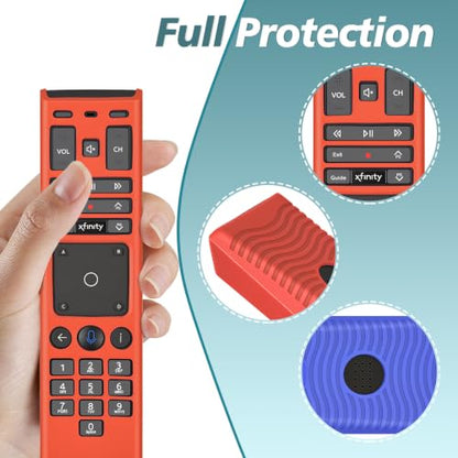 [3 Pcs] Protective Case Skin for Xfinity Remote Control, Silicone Case Skin Sleeve for XFinity Comcast XR15 Voice Remote, Light Weight, Anti Slip, Shockproof - Blue & Black & Red