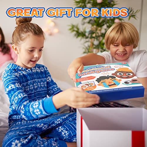 PP OPOUNT Social Emotional Learning Toy, Funny Faces Games | with 28 Facial Expressions and 12 Emotional Flashcards, Preschool Learning Activities Toy to Express Emotions for Kids Age 3+ - style: 1