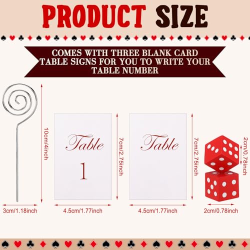 3 Pcs Dice Table Number Casino Game Kit,Red, White - color: Red, White