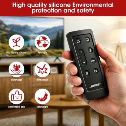Case for Bose Solo 5 10 15 Series ii TV Remote,Silicone Cover for Bose Solo Cinemate Series II IIGS 1SR 10&15 Remote Controller Skin Protective Universal Replacement Sleeve-Black - color: Black