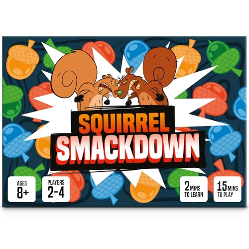 Squirrel Smackdown - The Fast Paced Family Card Game for 2-4 Players | A Twist on the classic "collect 5" game where you steal and strategize to get your set of nuts first - Ages 8+